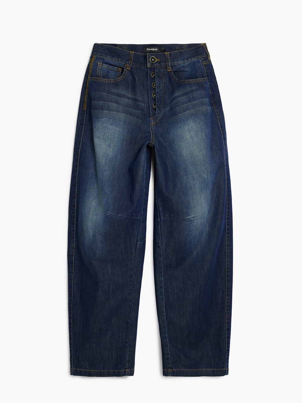 Desigual Women's Long Balloon Jeans / Barrel-Leg or Loose Denim Trousers